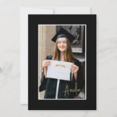 Trendy Bow Ribbon Foto Afstudeerfeest Kaart (Achterkant)