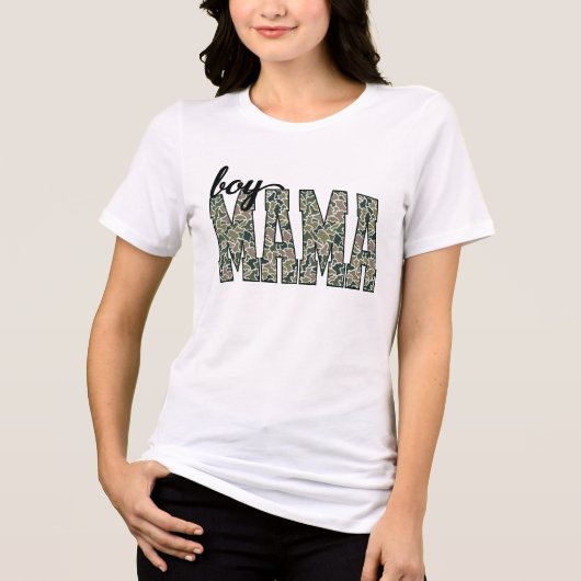 Trendy Boy Moeder Camo Tri-Blend Shirt (Voorkant)