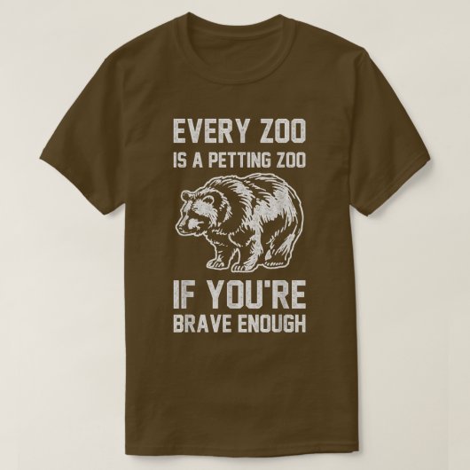 Trendy Brave Petting Zoo Beer Humor T-shirt (Design voorkant)