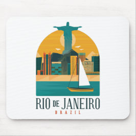 Trendy Brazilië Stad Rio de Janeiro Vintage Muismat