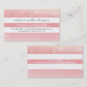 TRENDY BREDE STREEP ombre waterverf koraal roze Visitekaartje (Voorkant / Achterkant)