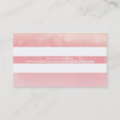 TRENDY BREDE STREEP ombre waterverf koraal roze Visitekaartje (Achterkant)