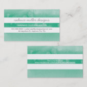 TRENDY BREDE STREEP ombre waterverf smaragdgroen Visitekaartje (Voorkant / Achterkant)