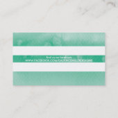 TRENDY BREDE STREEP ombre waterverf smaragdgroen Visitekaartje (Achterkant)