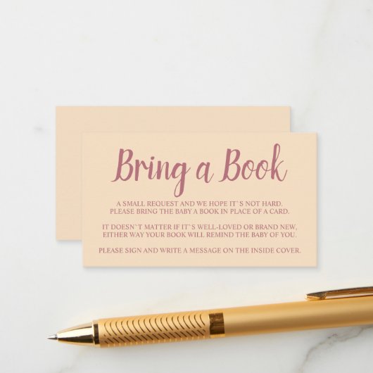 Trendy Breng een boek Baby shower behuizing Kaart (Voorkant / Achterkant in situ)
