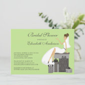 Trendy Bride Bridal Shower Invitation Green Grey Kaart (Staand voorkant)