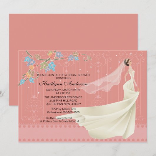 Trendy Bride Bridal Shower Kaart (Voorkant / Achterkant)