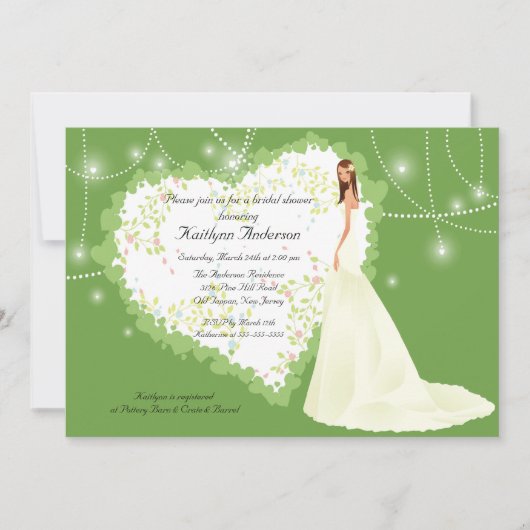 Trendy Bride Vrijgezellenfeest Heart Invitation Kaart (Voorkant)