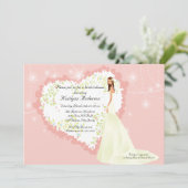 Trendy Bride Vrijgezellenfeest Heart Invitation Kaart (Staand voorkant)