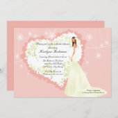 Trendy Bride Vrijgezellenfeest Heart Invitation Kaart (Voorkant / Achterkant)