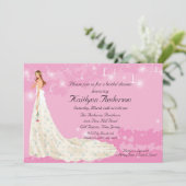 Trendy Bride Vrijgezellenfeest PinkInvitation Kaart (Staand voorkant)