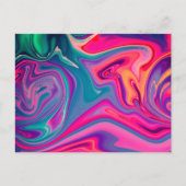 Trendy Bright Blauw Roze Groen Abstract Patroon Briefkaart (Voorkant)