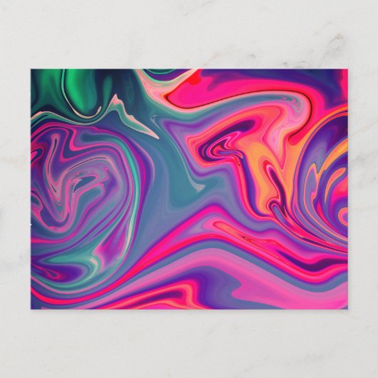 Trendy Bright Blauw Roze Groen Abstract Patroon Briefkaart (Voorkant)
