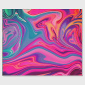 Trendy Bright Blauw Roze Groen Abstract Patroon Cadeaupapier (Vlak)