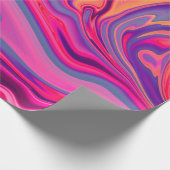 Trendy Bright Blauw Roze Groen Abstract Patroon Cadeaupapier (Hoek)