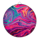 Trendy Bright Blauw Roze Groen Abstract Patroon Dartbord (Voorkant)