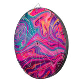 Trendy Bright Blauw Roze Groen Abstract Patroon Dartbord (Voorkant Rechts)