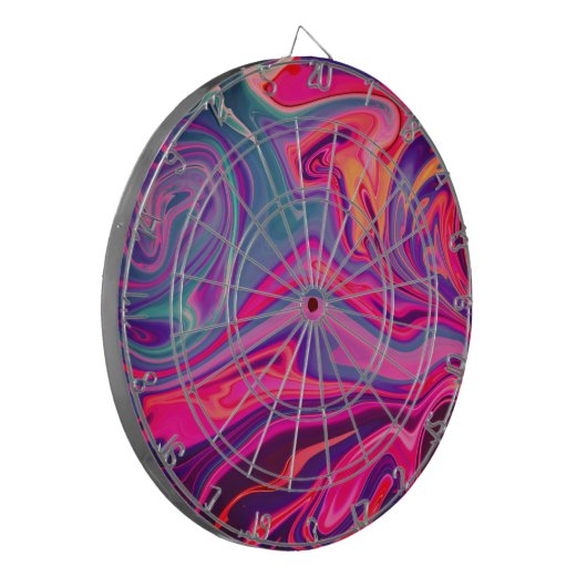 Trendy Bright Blauw Roze Groen Abstract Patroon Dartbord (Voorkant Links)