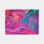 Trendy Bright Blauw Roze Groen Abstract Patroon Fleece Deken (Voorkant (Horizontaal))