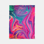 Trendy Bright Blauw Roze Groen Abstract Patroon Fleece Deken (Voorkant)