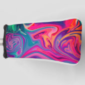 Trendy Bright Blauw Roze Groen Abstract Patroon Golfheadcover (Voorkant)