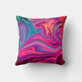 Trendy Bright Blauw Roze Groen Abstract Patroon Kussen (Achterkant)