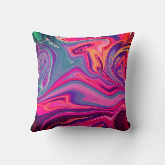 Trendy Bright Blauw Roze Groen Abstract Patroon Kussen (Achterkant)
