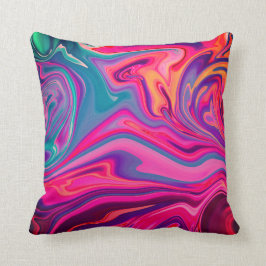 Trendy Bright Blauw Roze Groen Abstract Patroon Kussen