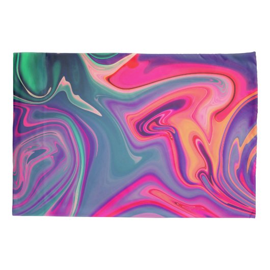 Trendy Bright Blauw Roze Groen Abstract Patroon Kussensloop (Achterkant)