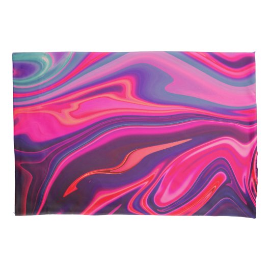 Trendy Bright Blauw Roze Groen Abstract Patroon Kussensloop (Voorkant)