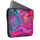 Trendy Bright Blauw Roze Groen Abstract Patroon Laptop Sleeve (Voorkant Rechts)