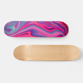 Trendy Bright Blauw Roze Groen Abstract Patroon Persoonlijk Skateboard (Horizontaal)
