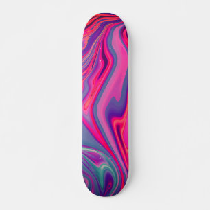 Trendy Bright Blauw Roze Groen Abstract Patroon Persoonlijk Skateboard