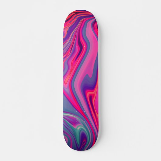 Trendy Bright Blauw Roze Groen Abstract Patroon Persoonlijk Skateboard (Voorkant)