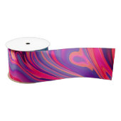 Trendy Bright Blauw Roze Groen Abstract Patroon Satijnen Lint (Spoel)