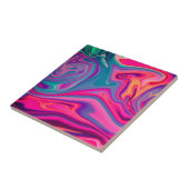 Trendy Bright Blauw Roze Groen Abstract Patroon Tegeltje (Zijkant)