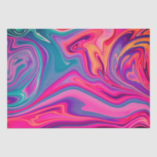 Trendy Bright Blauw Roze Groen Abstract Patroon Tissuepapier