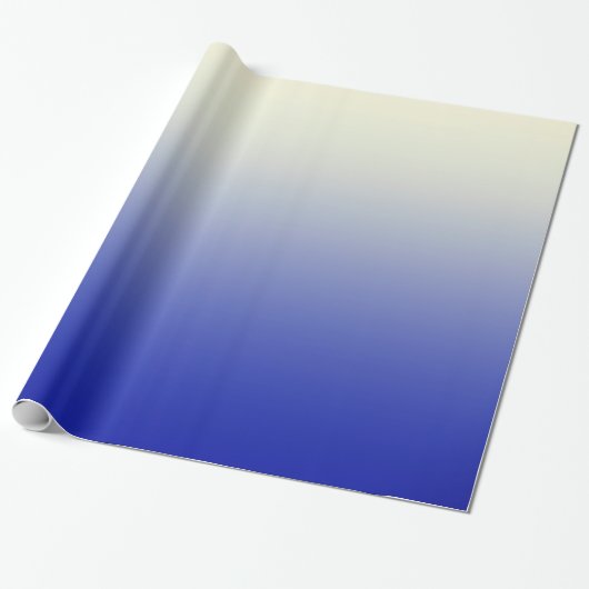 Trendy Bright Blue tot  White Ombre gradiënt Cadeaupapier (Uitgerold)