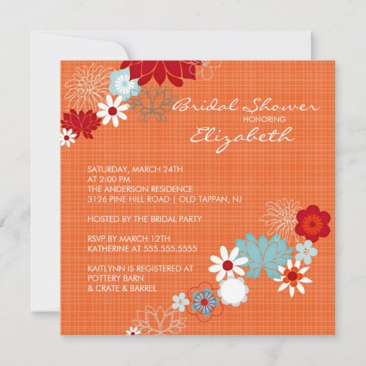 Trendy Bright Floral Bridal Shower Kaart (Voorkant)