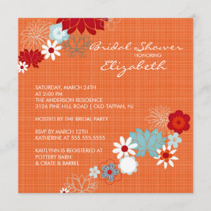 Trendy Bright Floral Bridal Shower Kaart