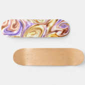 Trendy Bright Gold Paarse golven Abstract Patroon Persoonlijk Skateboard (Horizontaal)