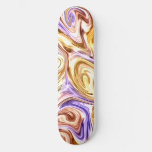 Trendy Bright Gold Paarse golven Abstract Patroon Persoonlijk Skateboard