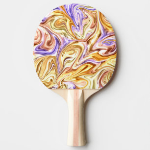 Trendy Bright Gold Paarse golven Abstract Patroon Tafeltennisbatje