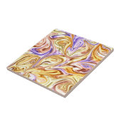 Trendy Bright Gold Paarse golven Abstract Patroon Tegeltje (Zijkant)