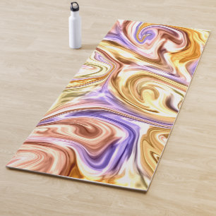 Trendy Bright Gold Paarse golven Abstract Patroon Yogamat
