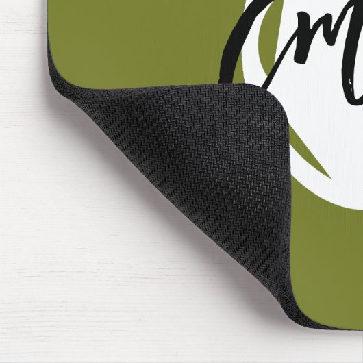 Trendy Bright Monogram, kleurig groen script Muismat (Hoek)