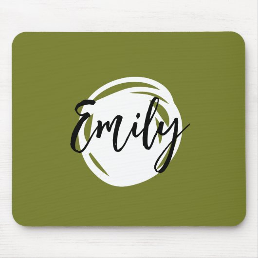 Trendy Bright Monogram, kleurig groen script Muismat (Voorkant)