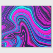 Trendy Bright Neon Paarse Roze Abstract Pattern Cadeaupapier (Vlak)