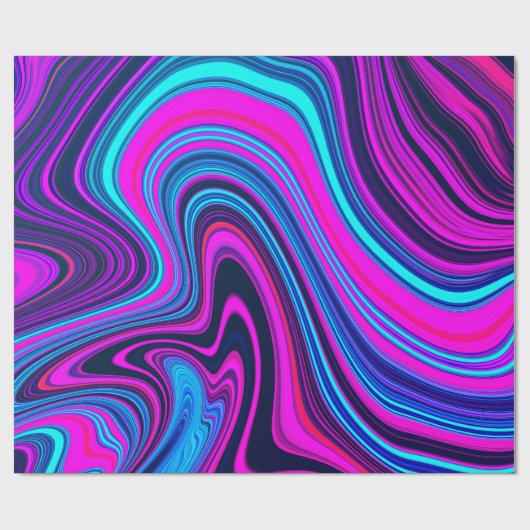 Trendy Bright Neon Paarse Roze Abstract Pattern Cadeaupapier (Vlak)