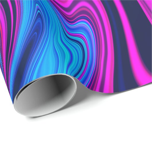 Trendy Bright Neon Paarse Roze Abstract Pattern Cadeaupapier (Rol Hoek)